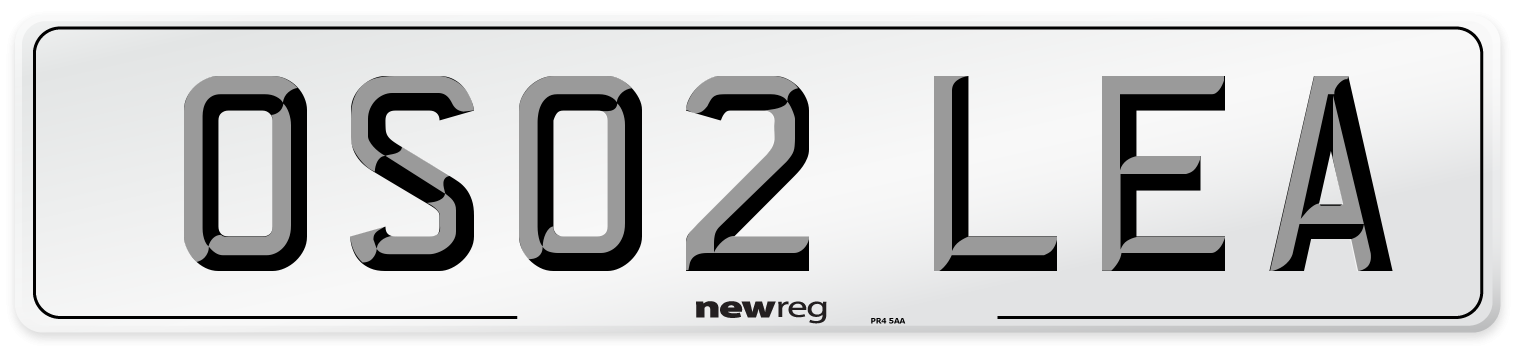 OS02 LEA Number Plate from New Reg